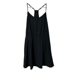 Halara black cut out back breezeful tank mini dress womens XL NWT